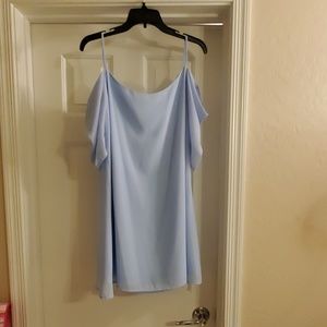 Cold shoulder dress baby blue size small medium